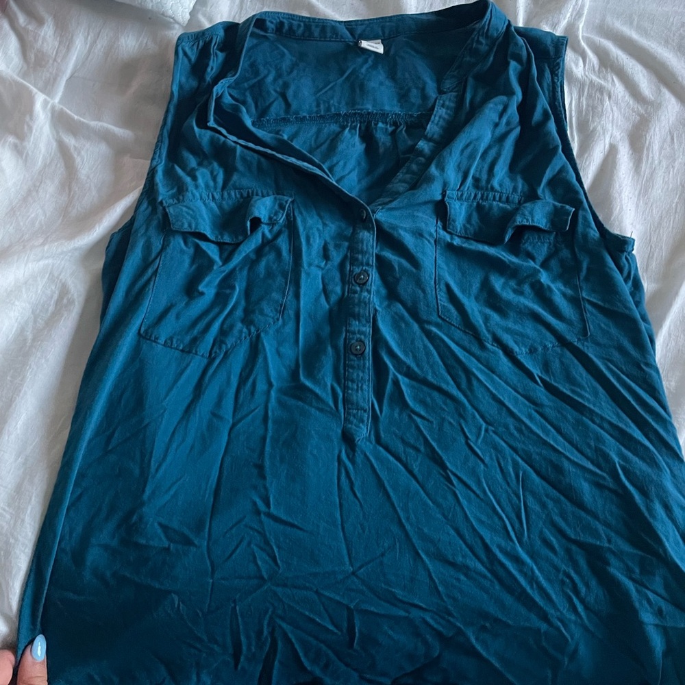 Old Navy Teal Sleeveless Blouse